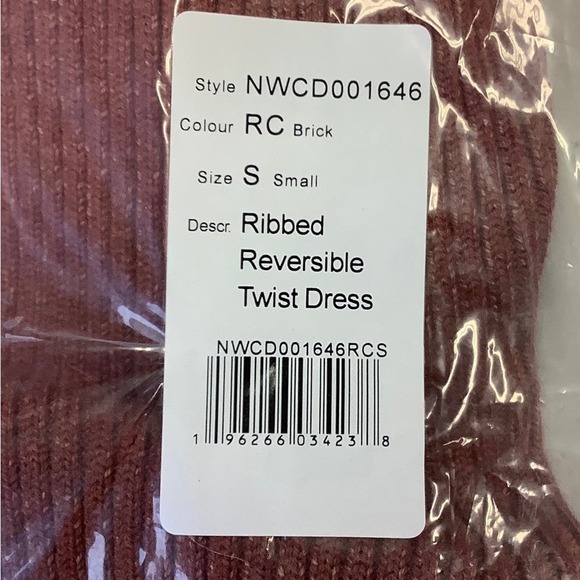 NEW! NAADAM Size Small Ribbed Reversible Twist Dress $325 msrp Brick Red J6-5 - Picture 11 of 11